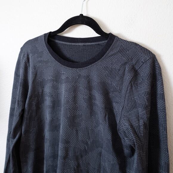 LULULEMON Swiftly Breathe Long Sleeve Top in Vented Camo Black Asphalt - Picture 6 of 6